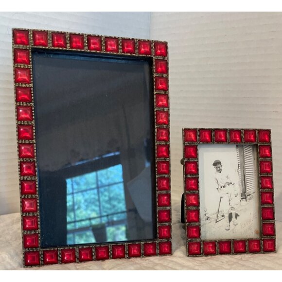 Laraine | Accents | Set Of 2 Vintage Red Rhinestones Laraine Picture ...